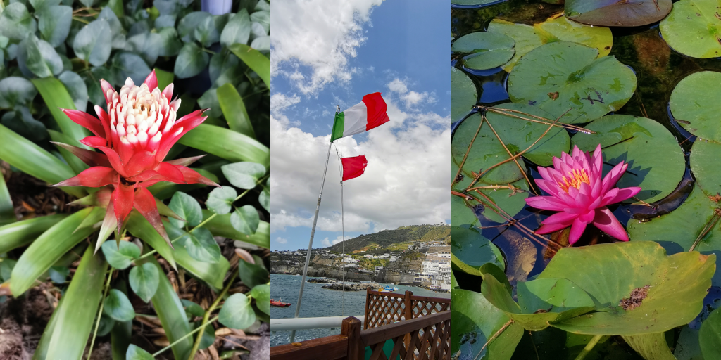 Giardini La Mortella (botanic garden) and Sant'Angelo in Ischia island, Italy