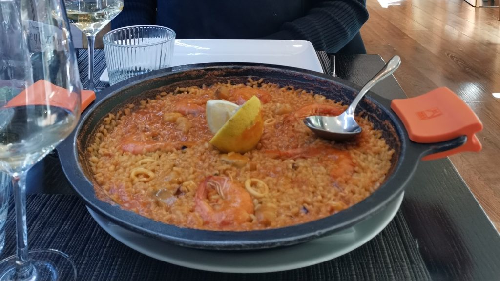 Rice with squid and prawns at Sibarius, Granada, Spain