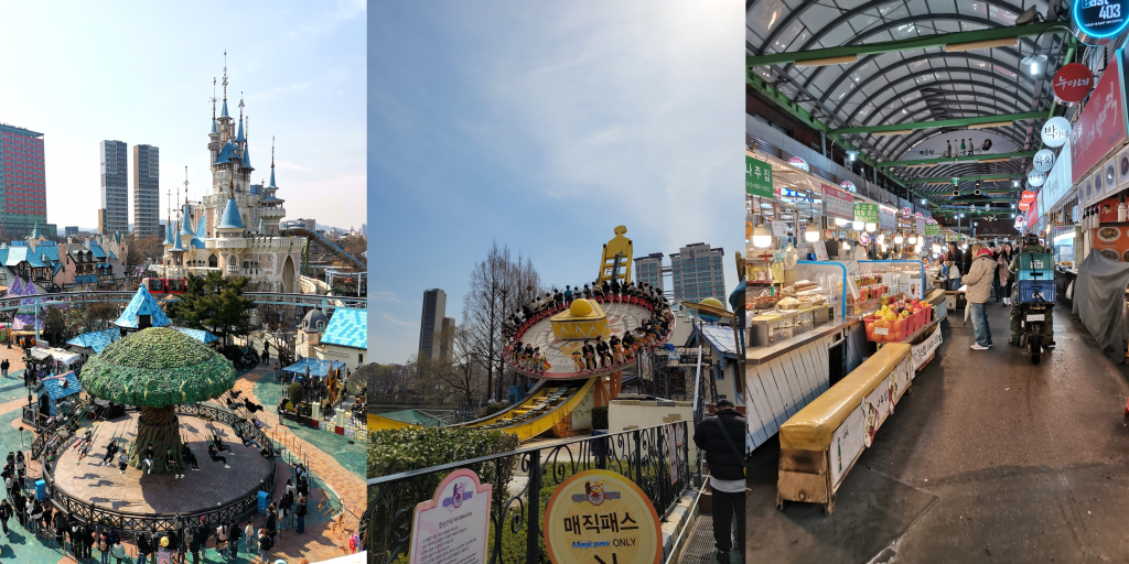  Lotte World Adventure Magic Island and Gwangjang market in Seoul, South Korea