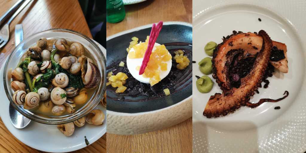 Dishes from Antigua Casa Diego, Seville, El Pasaje Santa Maria la Blanca
and El Traga in Seville