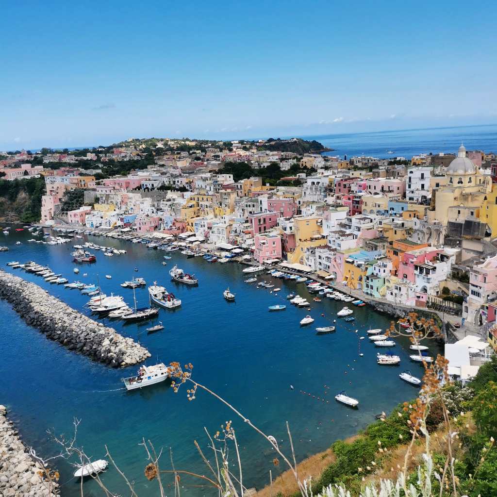 View from Belvedere Corricella, Procida island, Italy